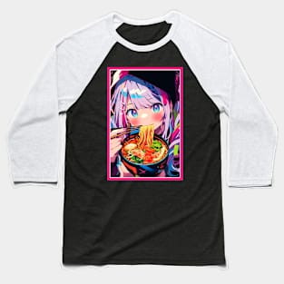 Cute Anime Girl |  Ramen Noodles | Hentaii Chibi Kawaii Design Baseball T-Shirt